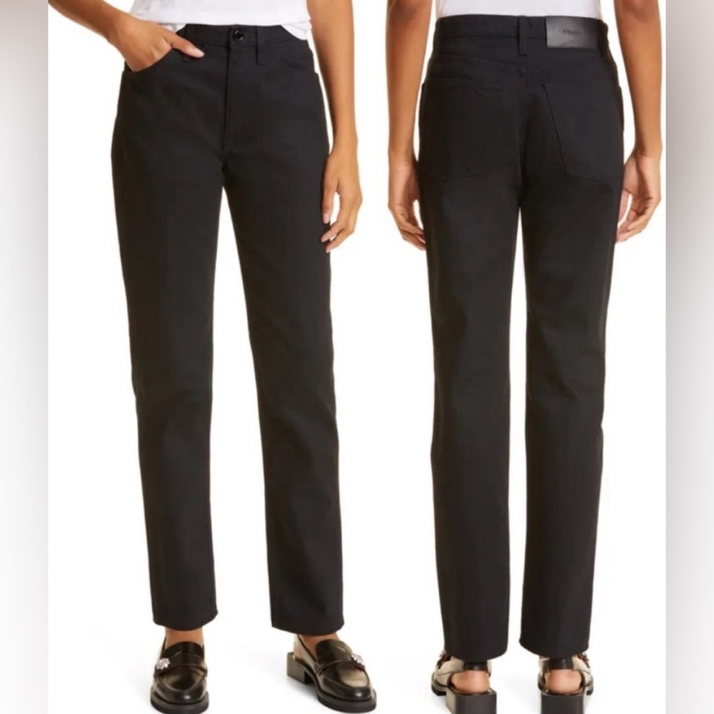 Frame Denim Black Straight Leg Jeans